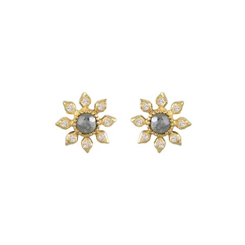 Natalie Perry Jewellery, Multi Diamond Flower Earrings