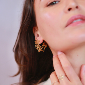 Natalie Perry Jewellery, Floral Bloom Hoop Filigree Earrings