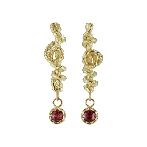 Natalie Perry Jewellery, Squiggle Twist Spinel Earrings
