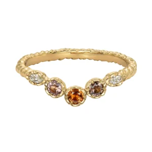Natalie Perry Jewellery, Spinel & Diamond Curved Ring