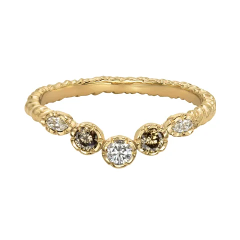 Natalie Perry Jewellery, Champagne Diamond Wave Ring