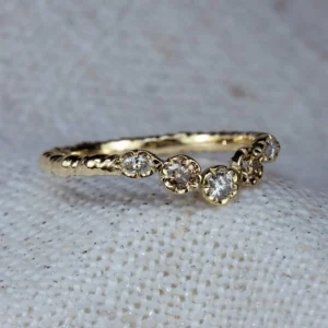 Natalie Perry Jewellery, Champagne Diamond Wave Ring (2
