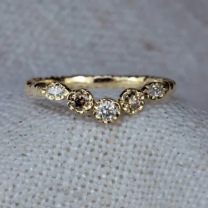 Natalie Perry Jewellery, Champagne Diamond Wave Ring (3)