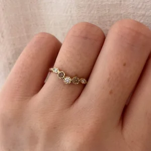 Natalie Perry Jewellery, Champagne Diamond Wave Ring (4)