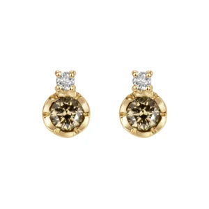 Natalie Perry Jewellery, Flower Set Champagne Diamond Earrings