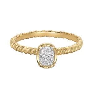 Natalie Perry Jewellery, Flower Set Cushion Diamond Solitaire Ring