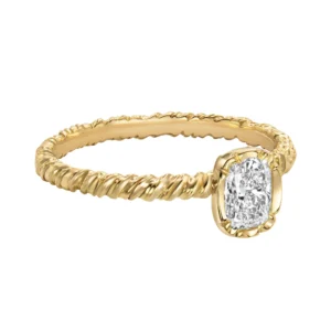 Natalie Perry Jewellery, Flower Set Cushion Diamond Solitaire Ring (2)