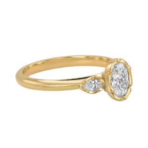 Natalie Perry Jewellery, Flower Set Oval Diamond Trilogy Ring (3)