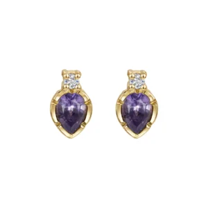 Natalie Perry Jewellery, Flower Set Purple Sapphire Earrings