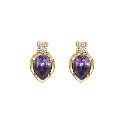 Natalie Perry Jewellery, Flower Set Purple Sapphire Earrings