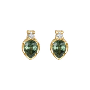 Natalie Perry Jewellery, Flower Set Teal Sapphire Earrings